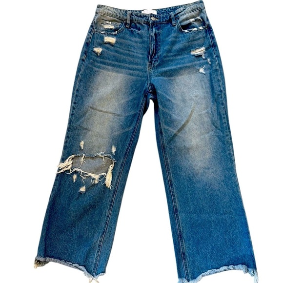 Vervet blue jeans size 31 distressed raw hem excellent condition 100% cotton - Picture 2 of 6